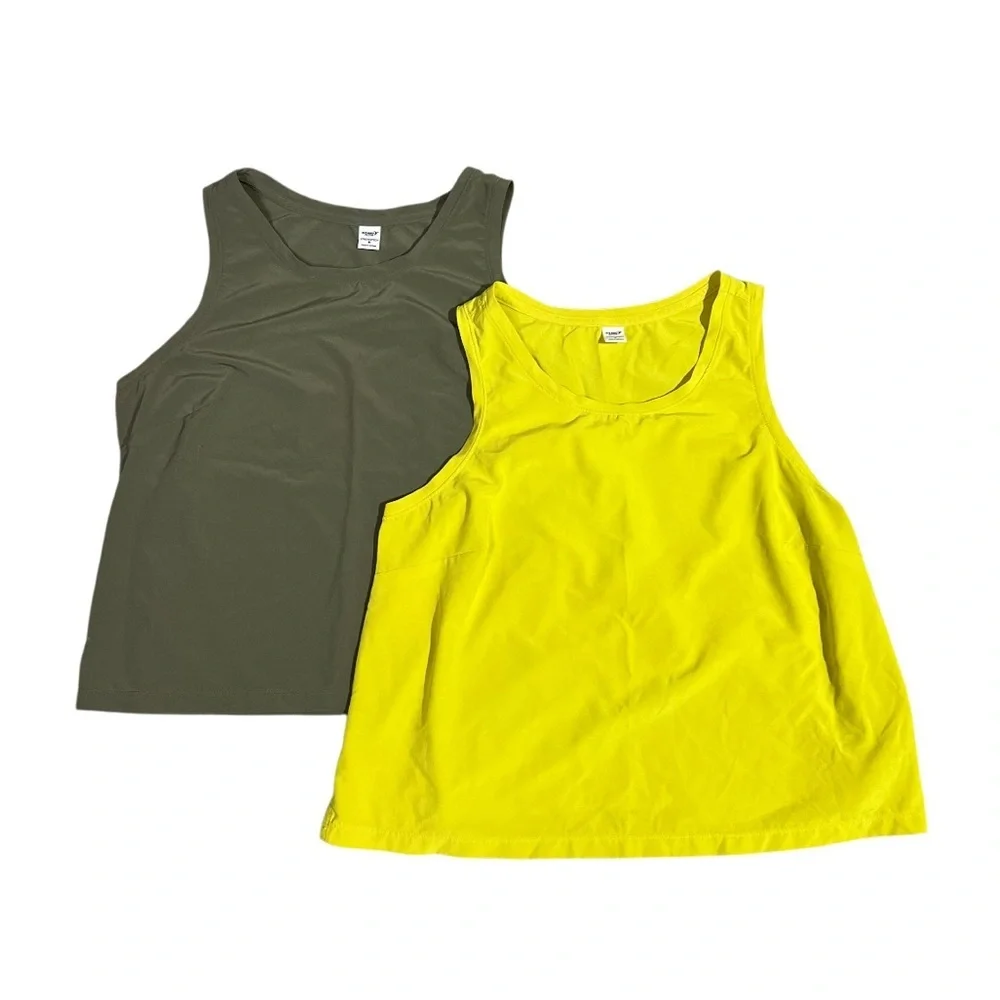 Old Navy Active M Olive And Yellow Athletic Tank Top - Picture 1 of 4